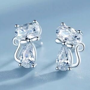 5/$25 Elegant Silver Crystal Earrings